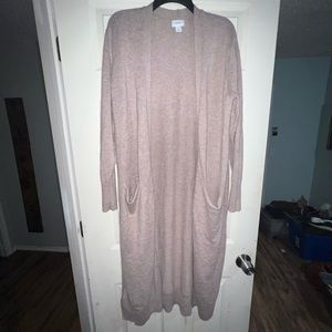 Brown duster length cardigan